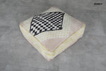 Artisan Moroccan Pouf – Handwoven Wool Floor Cushion