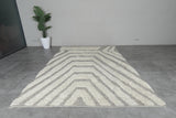Handmade Moroccan Rug - 7x10 FT Geometric Cream and Gray | Luxe Berber Design