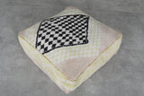 Artisan Moroccan Pouf – Handwoven Wool Floor Cushion