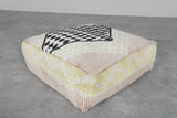 Artisan Moroccan Pouf – Handwoven Wool Floor Cushion