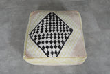 Artisan Moroccan Pouf – Handwoven Wool Floor Cushion