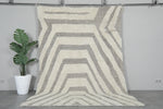 Handmade Moroccan Rug - 7x10 FT Geometric Cream and Gray | Luxe Berber Design