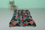 Moroccan Berber Rug 3 X 5.9 Feet - Vibrant Multicolor Diamond Shaggy Handmade Carpet