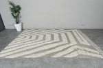 Handmade Moroccan Rug - 7x10 FT Geometric Cream and Gray | Luxe Berber Design
