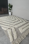 Handmade Moroccan Rug - 7x10 FT Geometric Cream and Gray | Luxe Berber Design