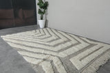 Handmade Moroccan Rug - 7x10 FT Geometric Cream and Gray | Luxe Berber Design