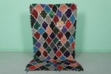 Moroccan Berber Rug 3 X 5.9 Feet - Vibrant Multicolor Diamond Shaggy Handmade Carpet