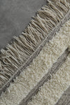 Handmade Moroccan Rug - 7x10 FT Geometric Cream and Gray | Luxe Berber Design