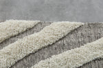 Handmade Moroccan Rug - 7x10 FT Geometric Cream and Gray | Luxe Berber Design