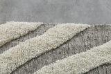 Handmade Moroccan Rug - 7x10 FT Geometric Cream and Gray | Luxe Berber Design