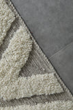 Handmade Moroccan Rug - 7x10 FT Geometric Cream and Gray | Luxe Berber Design