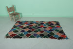 Moroccan Berber Rug 3 X 5.9 Feet - Vibrant Multicolor Diamond Shaggy Handmade Carpet