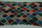 Moroccan Berber Rug 3 X 5.9 Feet - Vibrant Multicolor Diamond Shaggy Handmade Carpet