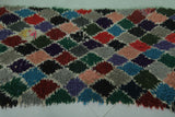 Moroccan Berber Rug 3 X 5.9 Feet - Vibrant Multicolor Diamond Shaggy Handmade Carpet