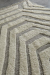 Handmade Moroccan Rug - 7x10 FT Geometric Cream and Gray | Luxe Berber Design
