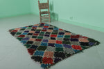 Moroccan Berber Rug 3 X 5.9 Feet - Vibrant Multicolor Diamond Shaggy Handmade Carpet