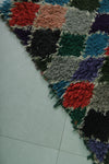 Moroccan Berber Rug 3 X 5.9 Feet - Vibrant Multicolor Diamond Shaggy Handmade Carpet