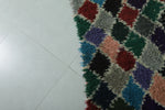 Moroccan Berber Rug 3 X 5.9 Feet - Vibrant Multicolor Diamond Shaggy Handmade Carpet