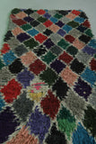 Moroccan Berber Rug 3 X 5.9 Feet - Vibrant Multicolor Diamond Shaggy Handmade Carpet