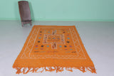 Orange Moroccan Handwoven Kilim 5 FT x 7.6 FT – Vibrant Traditional Wool Rug