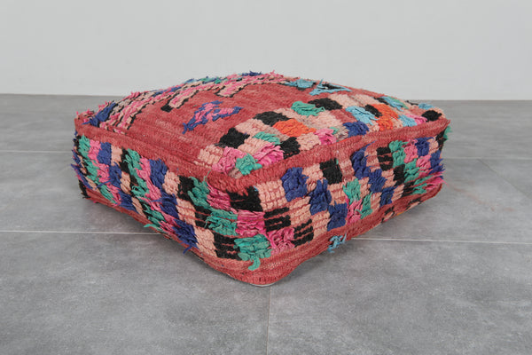 Bold berber wool pouf – Handwoven Moroccan large cushion