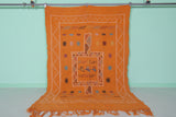 Orange Moroccan Handwoven Kilim 5 FT x 7.6 FT – Vibrant Traditional Wool Rug