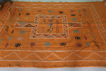 Orange Moroccan Handwoven Kilim 5 FT x 7.6 FT – Vibrant Traditional Wool Rug