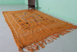 Orange Moroccan Handwoven Kilim 5 FT x 7.6 FT – Vibrant Traditional Wool Rug