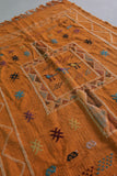 Orange Moroccan Handwoven Kilim 5 FT x 7.6 FT – Vibrant Traditional Wool Rug