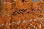 Orange Moroccan Handwoven Kilim 5 FT x 7.6 FT – Vibrant Traditional Wool Rug