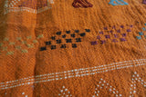 Orange Moroccan Handwoven Kilim 5 FT x 7.6 FT – Vibrant Traditional Wool Rug