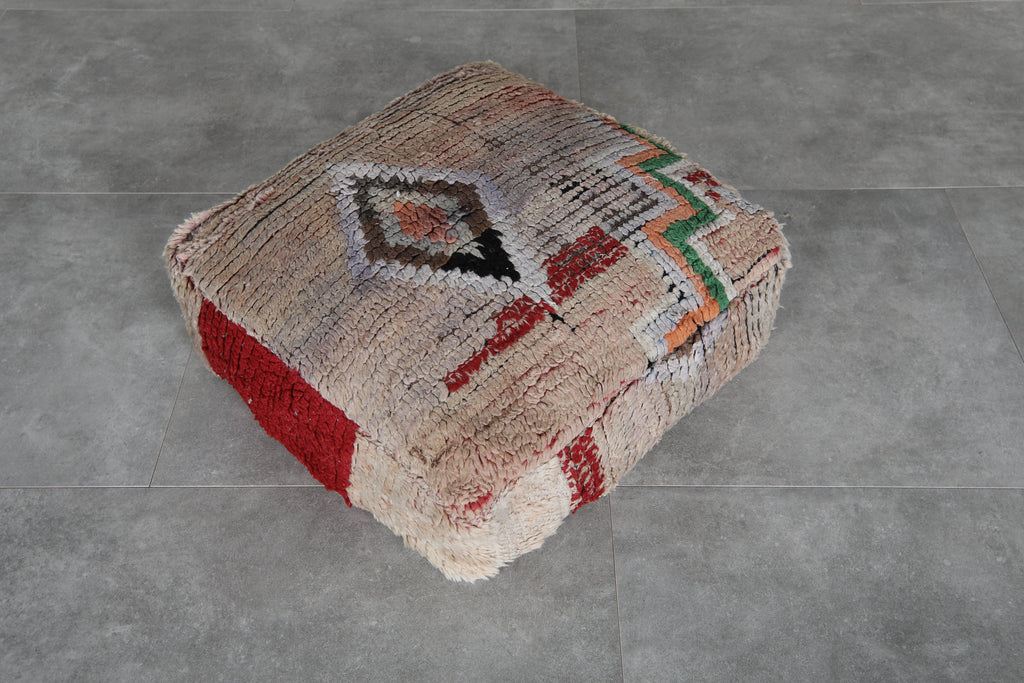 Handmade berber ottoman pouf - Vintage berber floor cushion