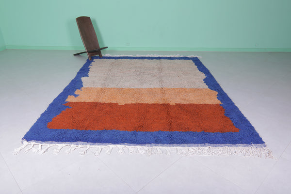 Vibrant Moroccan azilal carpet - Bold color block design (7.8 x 10 ft)