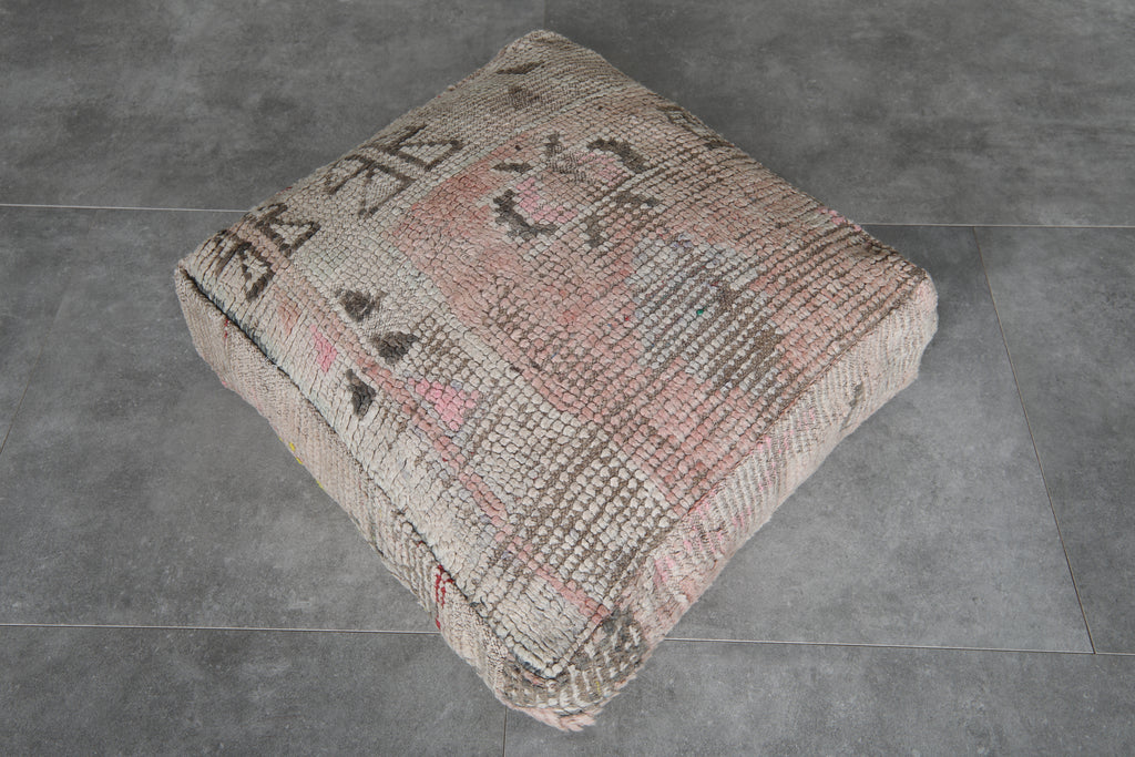 Handmade Vintage Moroccan Pouf - Wool Floor Cushion