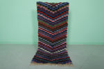 Colorful Moroccan Berber Rug 2.3 X 5.2 Feet - Handmade Zigzag Pattern