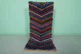 Colorful Moroccan Berber Rug 2.3 X 5.2 Feet - Handmade Zigzag Pattern