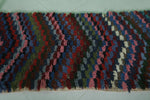 Colorful Moroccan Berber Rug 2.3 X 5.2 Feet - Handmade Zigzag Pattern