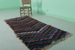 Colorful Moroccan Berber Rug 2.3 X 5.2 Feet - Handmade Zigzag Pattern