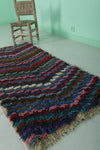 Colorful Moroccan Berber Rug 2.3 X 5.2 Feet - Handmade Zigzag Pattern