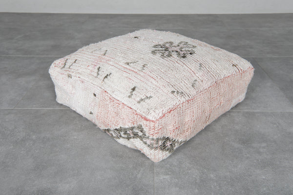 Minimalist Moroccan Wool Floor Cushion - Handmade Vintage Pouf