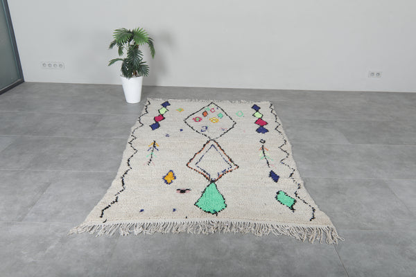 Authentic berber carpet 4.7 x 7.2 ft - Handmade Moroccan rug