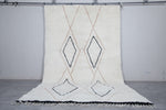 Elegant White Wool Moroccan Rug with Unique Patterns