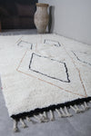 Elegant White Wool Moroccan Rug with Unique Patterns