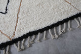 Elegant White Wool Moroccan Rug with Unique Patterns