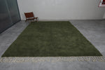 Handmade Custom Green Moroccan Rug – Solid Color Design