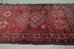 Handmade Moroccan Rug - 3.8 FT X 6.7 FT, Rich Red Geometric Design