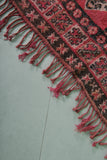 Handmade Moroccan Rug - 3.8 FT X 6.7 FT, Rich Red Geometric Design