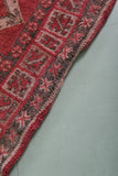 Handmade Moroccan Rug - 3.8 FT X 6.7 FT, Rich Red Geometric Design