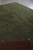 Handmade Custom Green Moroccan Rug – Solid Color Design