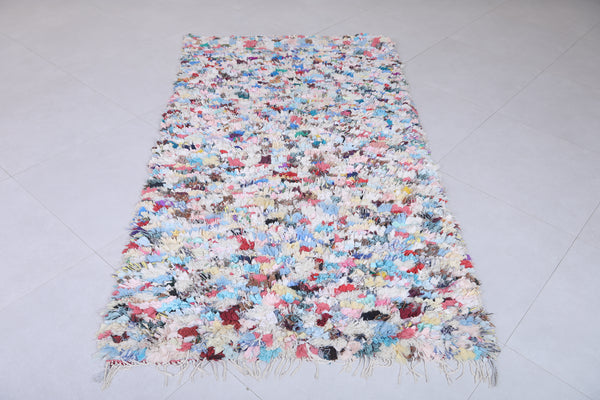 3.6 x 6.9 ft Moroccan berber rug – Multicolor abstract shaggy design